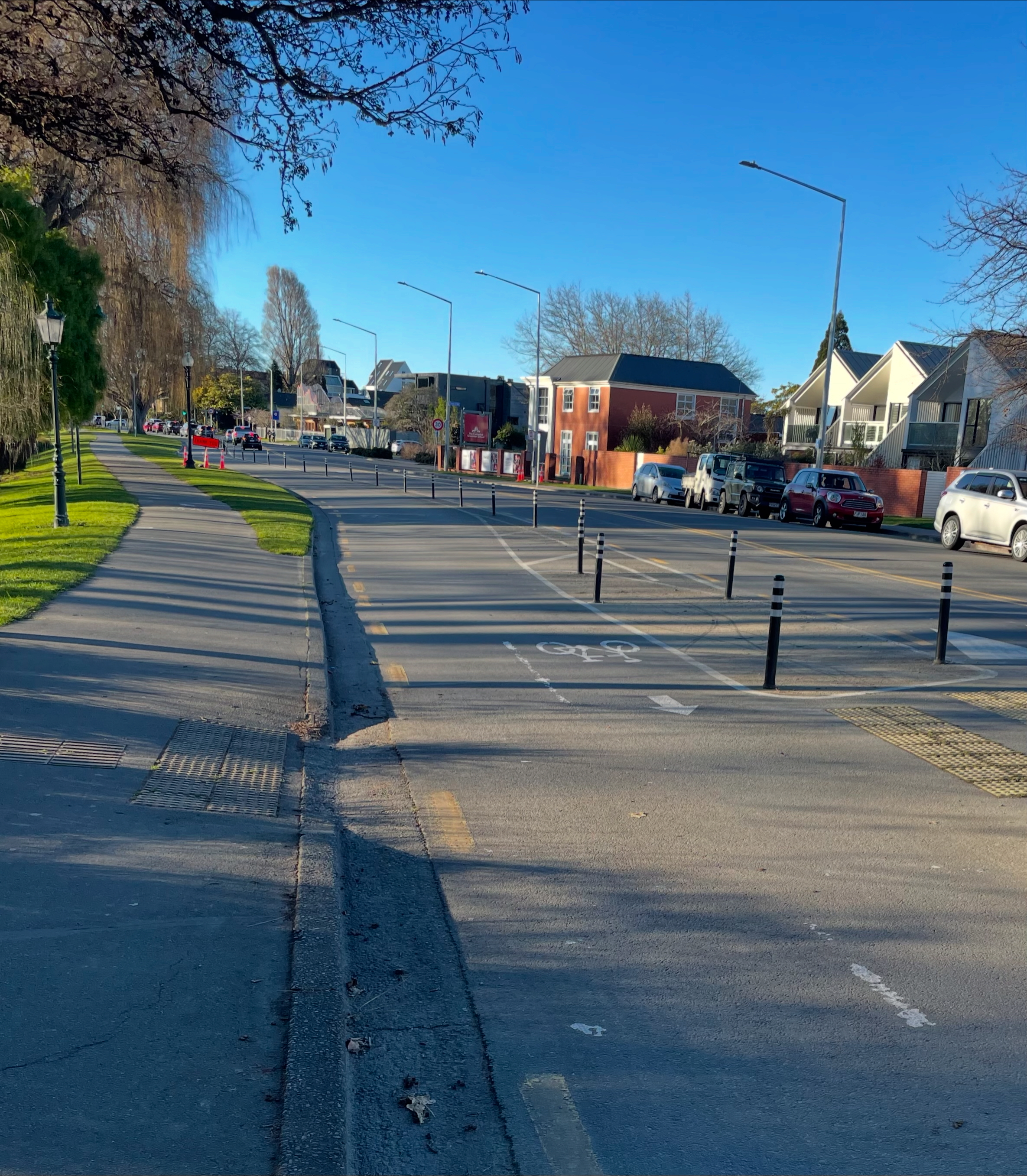 Park Tce separated cycle lane and footpath