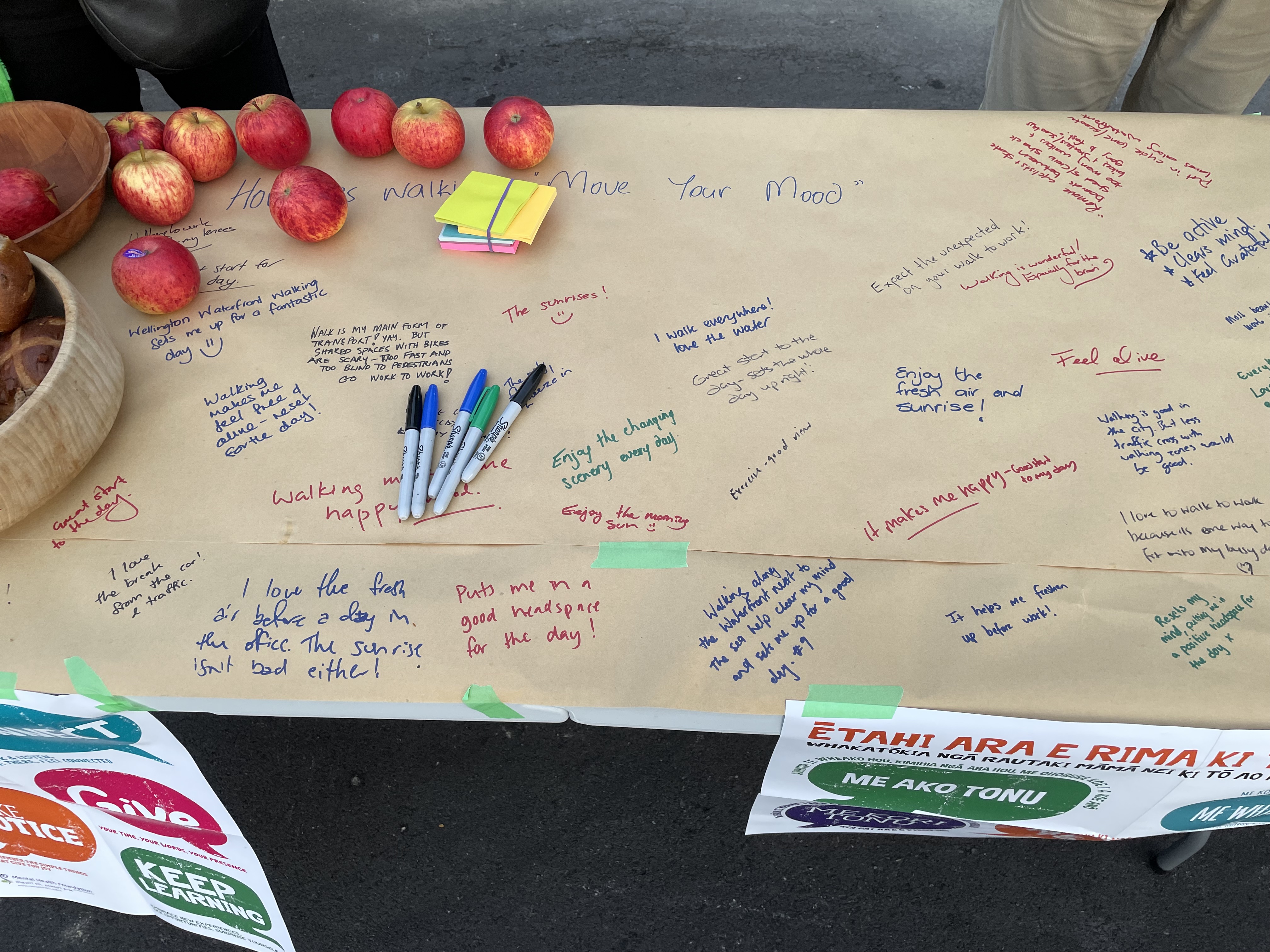 A large piece of paper with comments written by walkers